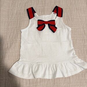 Janie and Jack girls top with Red and Blue Bow